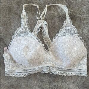 Victoria's Secret Floral Lace Bralette - Cream